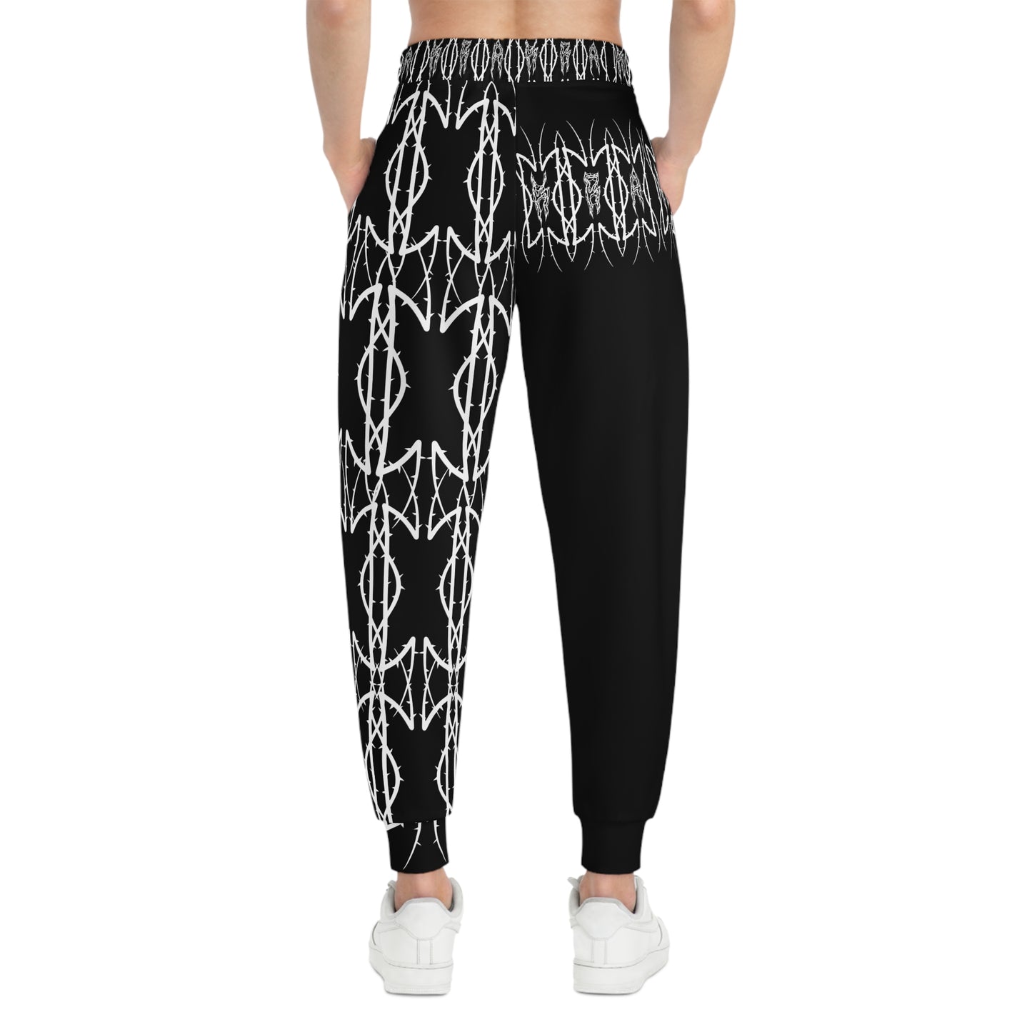 Alliance 2 Black & White Graffiti Chain Athletic Joggers