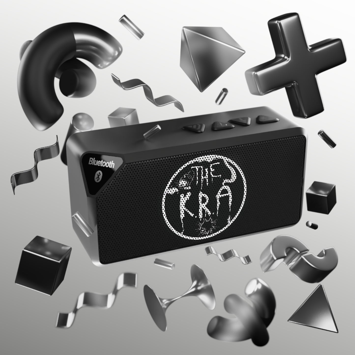 Bluetooth Speaker with 'The KRA' Grunge Logo — Portable Wireless Audio