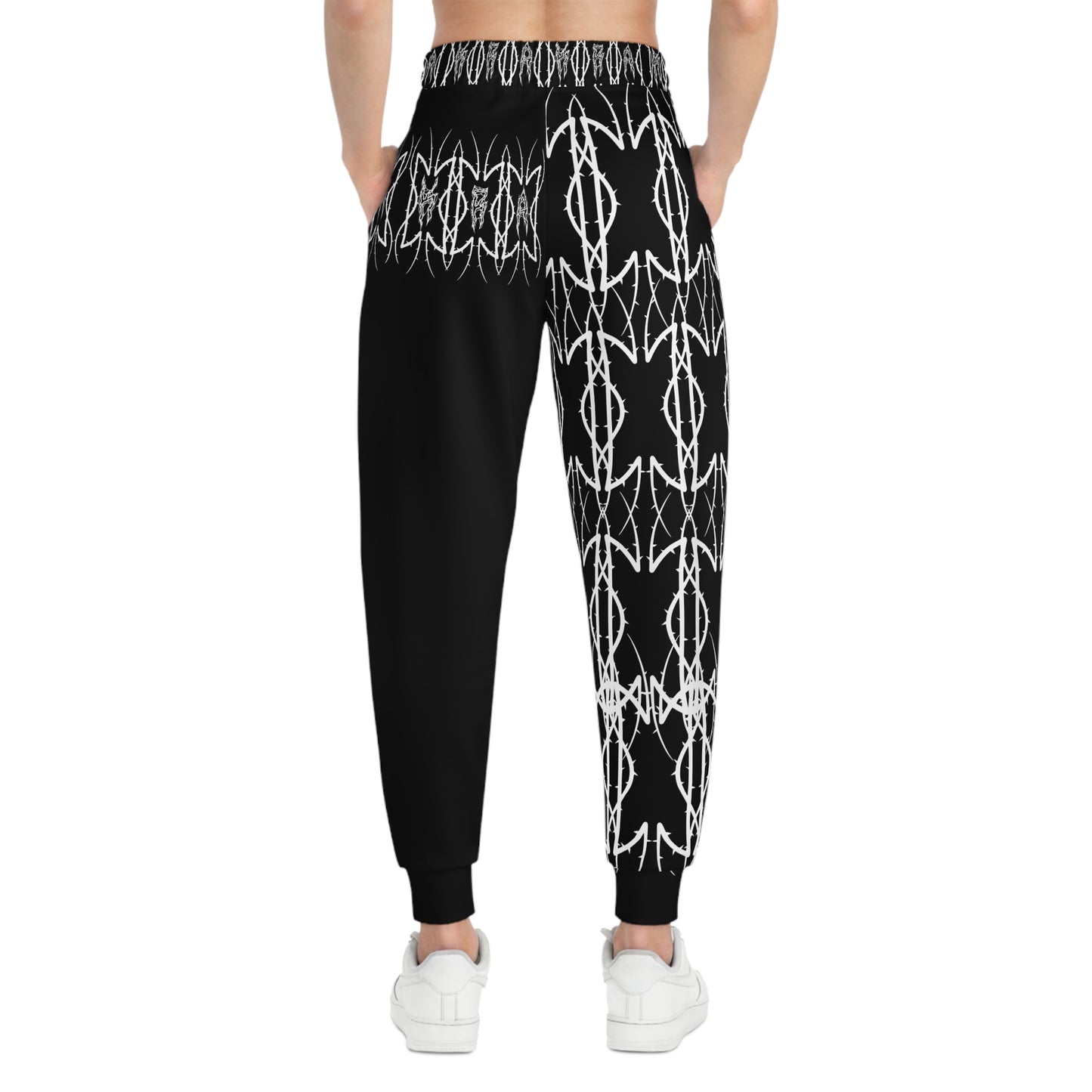 Alliance Black & White Graffiti Chain Athletic Joggers