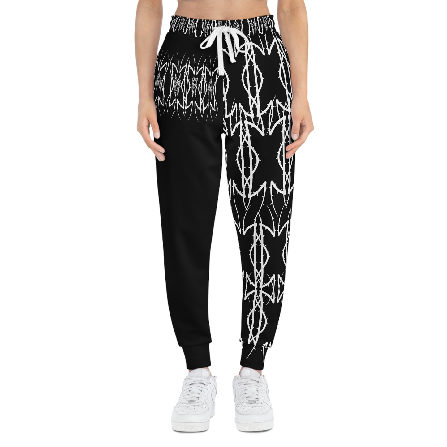 Alliance 2 Black & White Graffiti Chain Athletic Joggers