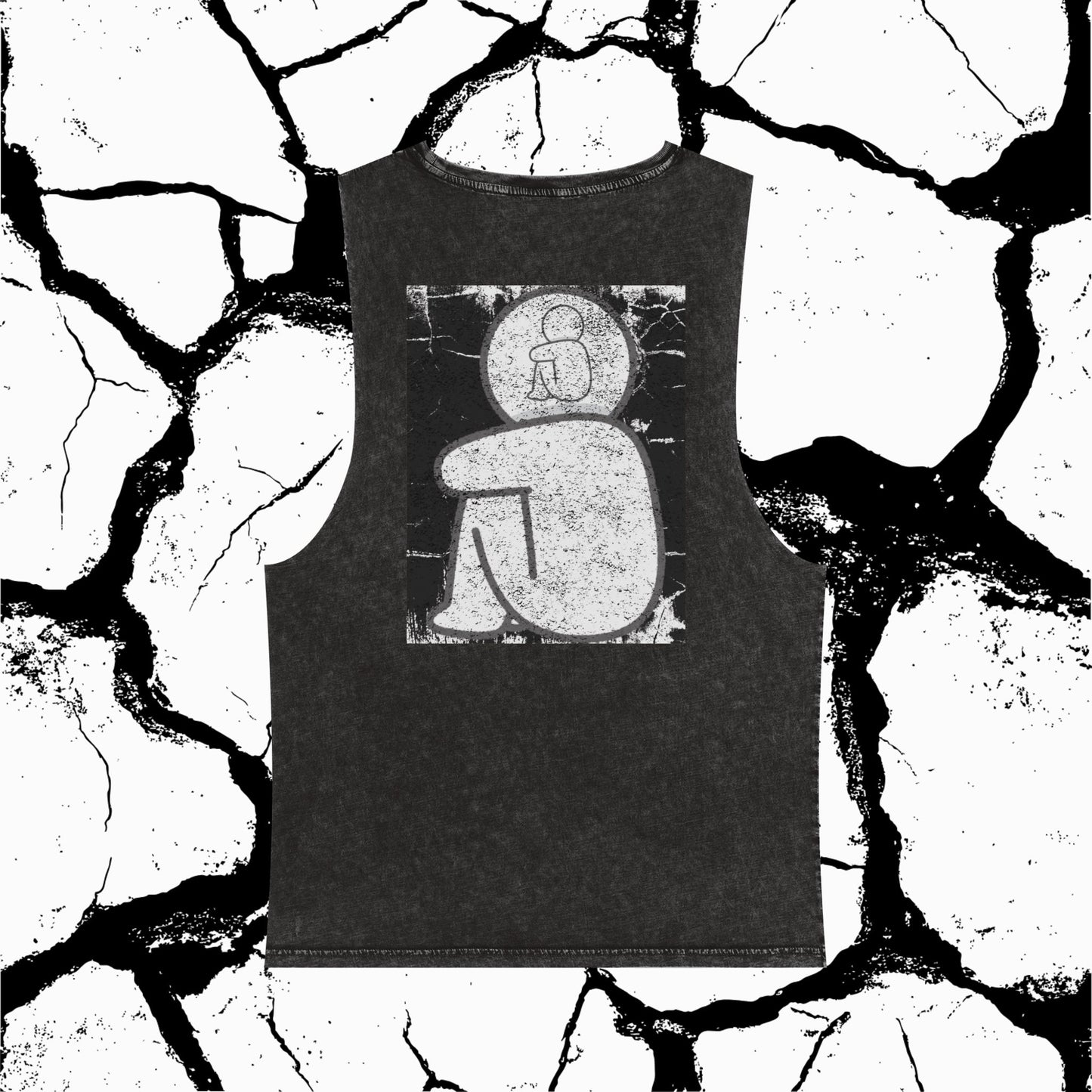 Stonewash Graphic Tank Top — In My Own Thoughts Figure Back Print