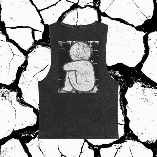 Stonewash Graphic Tank Top — In My Own Thoughts Figure Back Print