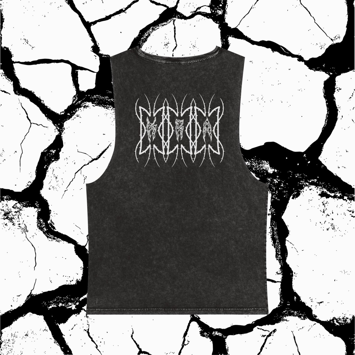 Stonewash Tank Top — Tribal Barbed Logo Back Graphic