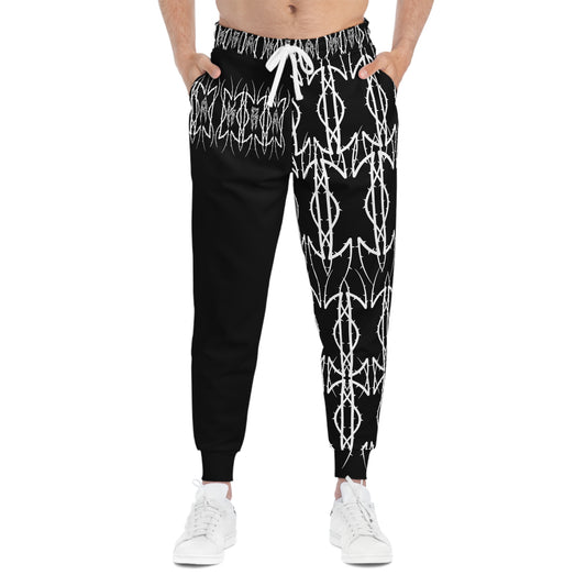 Alliance 2 Black & White Graffiti Chain Athletic Joggers