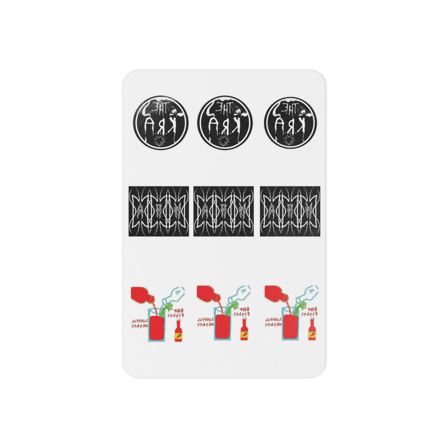 The K.R.A Edgy Graphic Temporary Tattoo Sheet — Retro Band Logos & Hot Sauce Icons