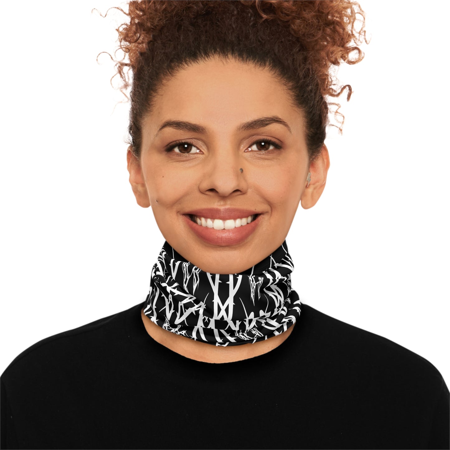 Alliance Black Metal Pattern Neck Gaiter — Gothic Wolf & Sigil Midweight Face Mask