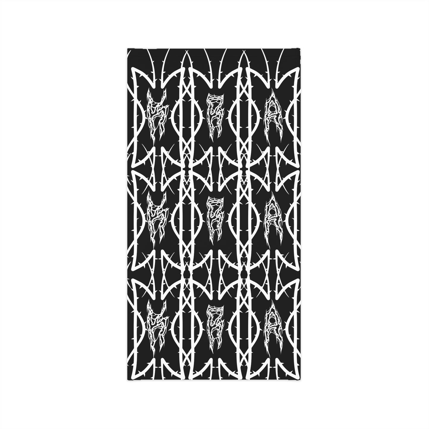 Alliance Black Metal Pattern Neck Gaiter — Gothic Wolf & Sigil Midweight Face Mask