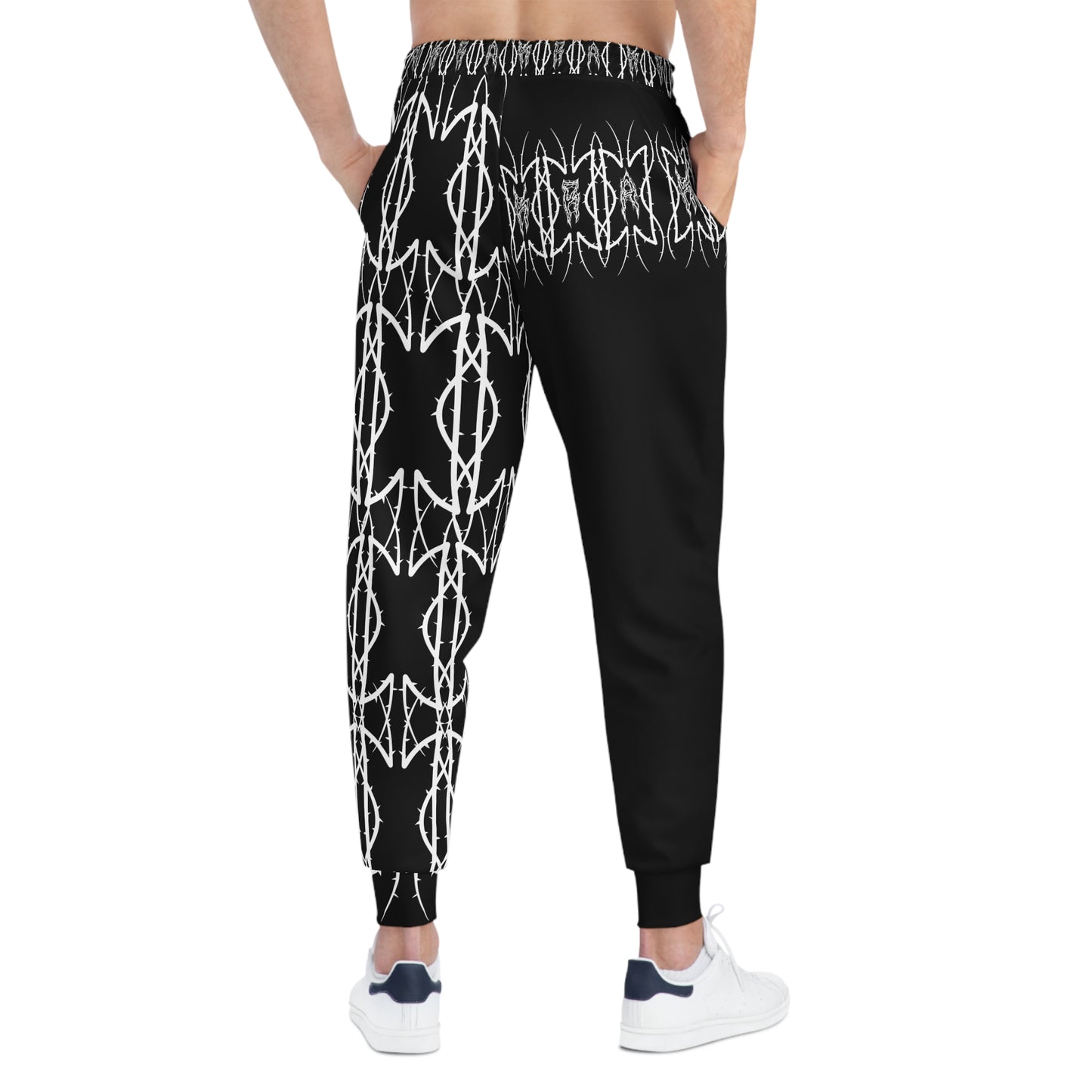 Alliance 2 Black & White Graffiti Chain Athletic Joggers