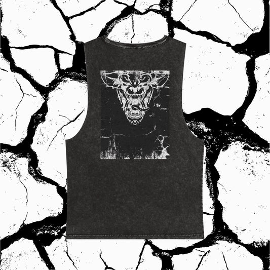 Stonewash Were Wolf Graphic Tank Top