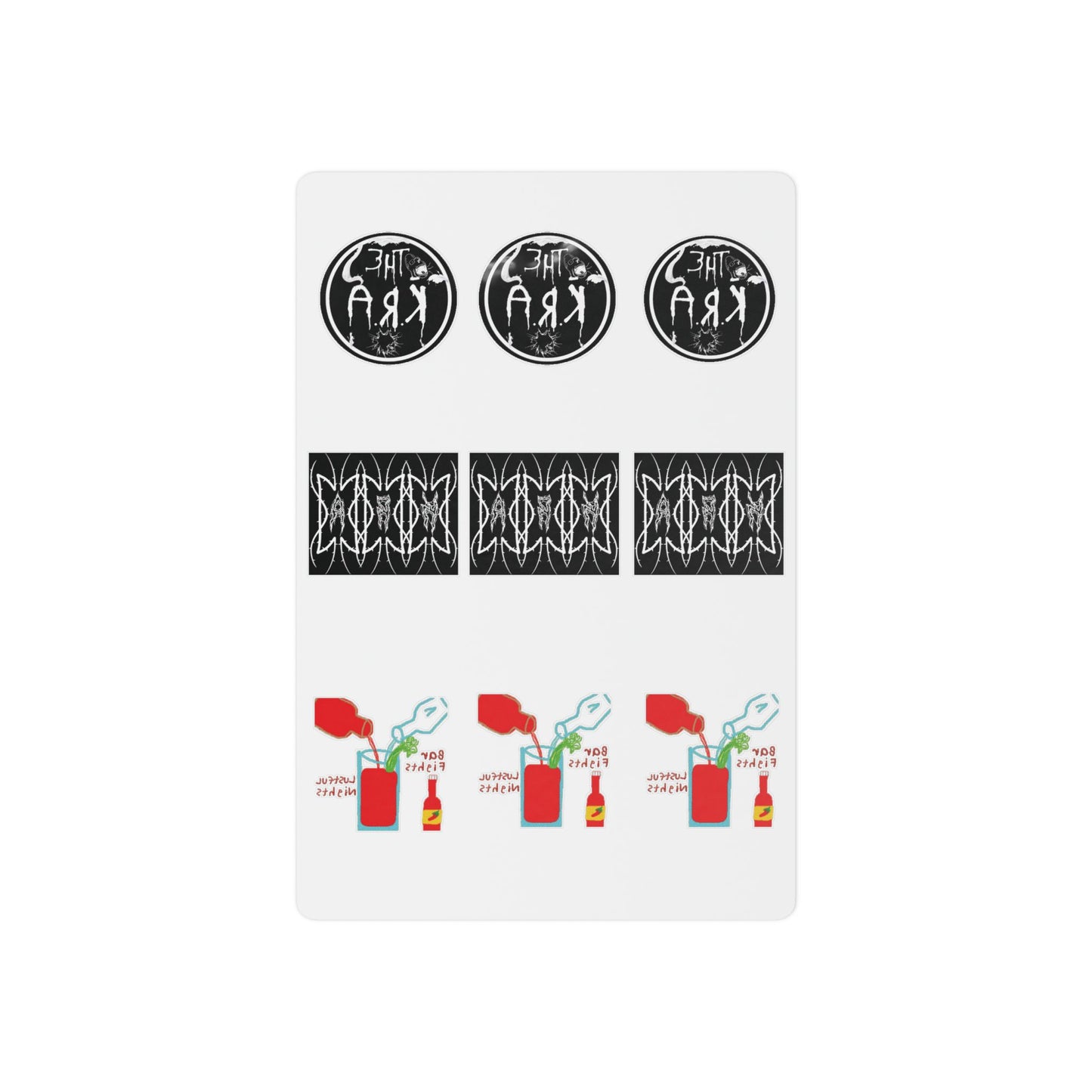 The K.R.A Edgy Graphic Temporary Tattoo Sheet — Retro Band Logos & Hot Sauce Icons