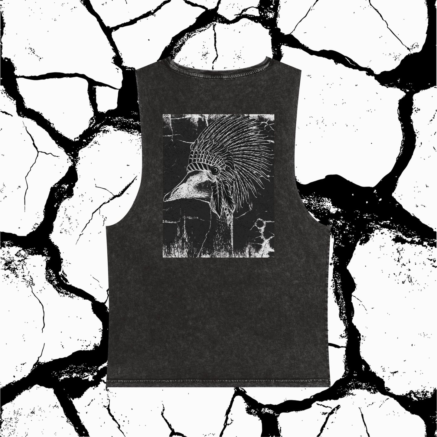 Stonewash Tank Top — Vintage Goose Native Headdress Graphic