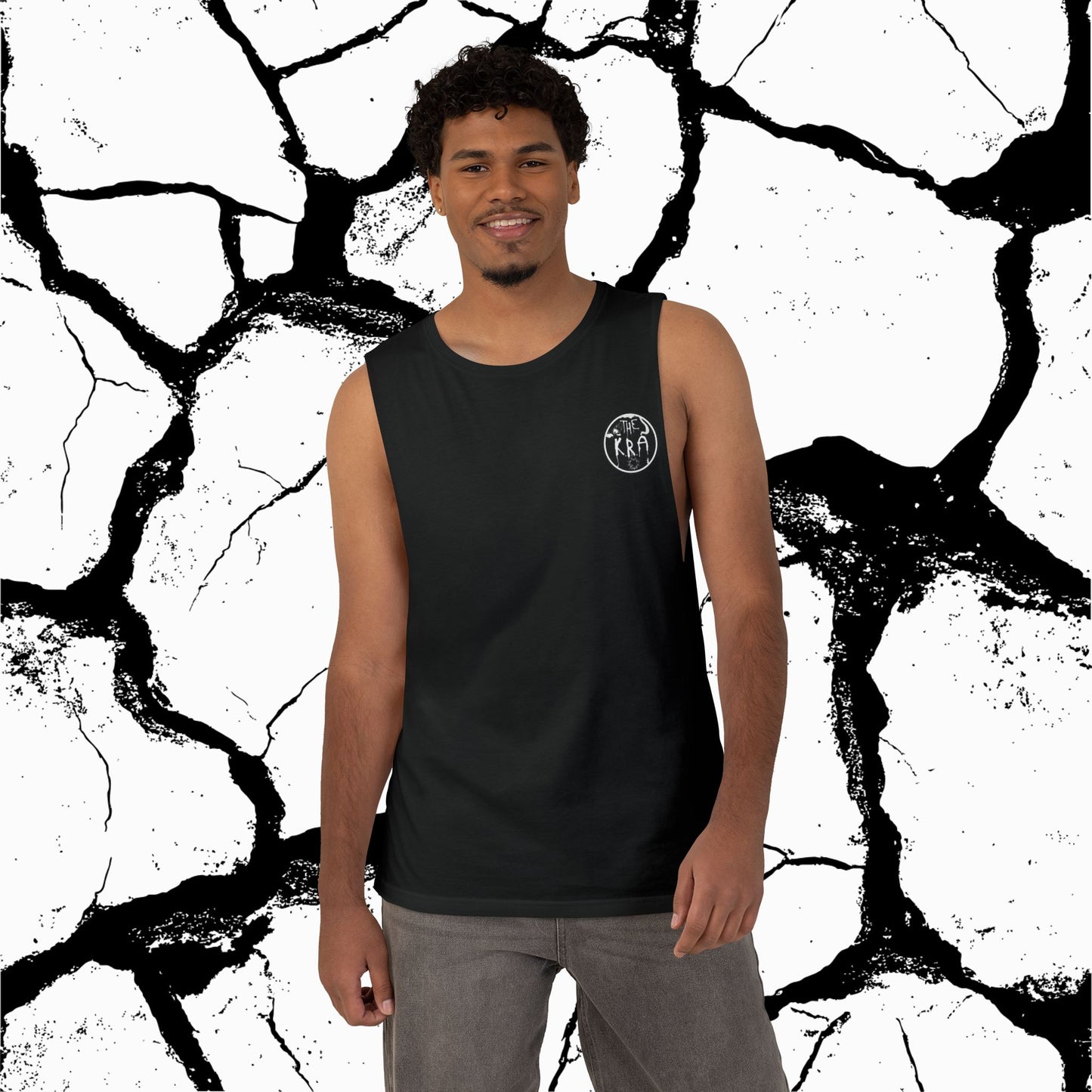 Band Logo Tank Top — 'Barnard' Black Graphic Muscle Tee