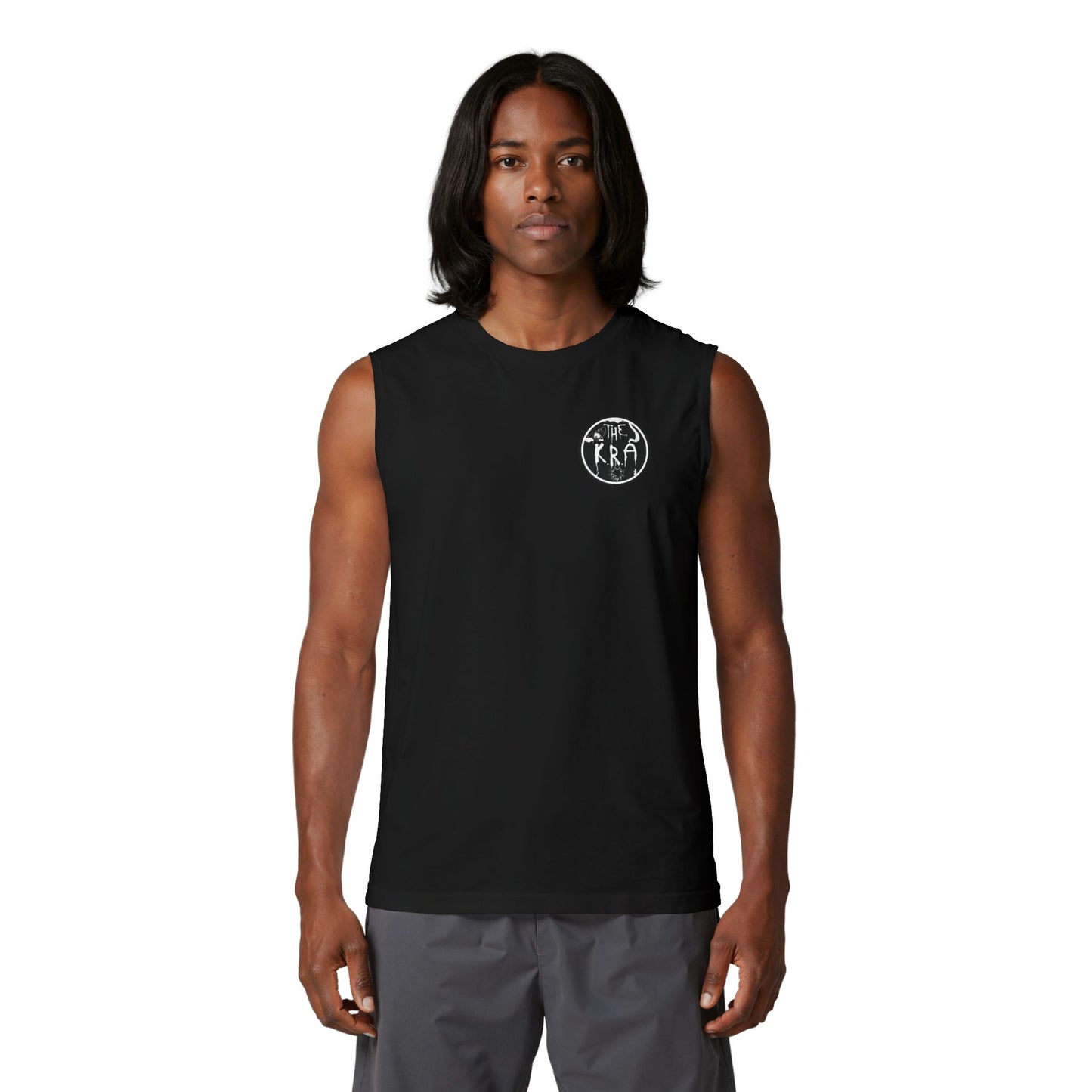 The K.R.A Band Muscle Tank — Black 'Punk' Logo Back with Chest Emblem
