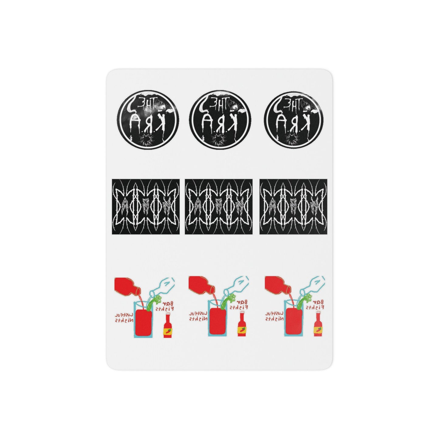 The K.R.A Edgy Graphic Temporary Tattoo Sheet — Retro Band Logos & Hot Sauce Icons