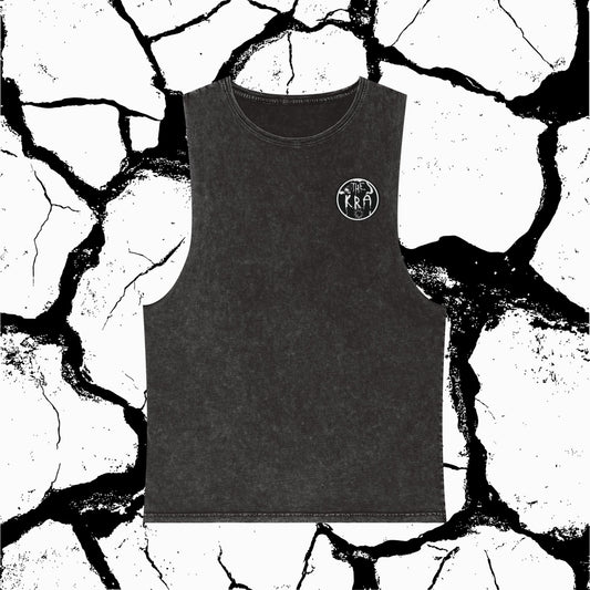 Stonewash Tank Top — Tribal Barbed Logo Back Graphic