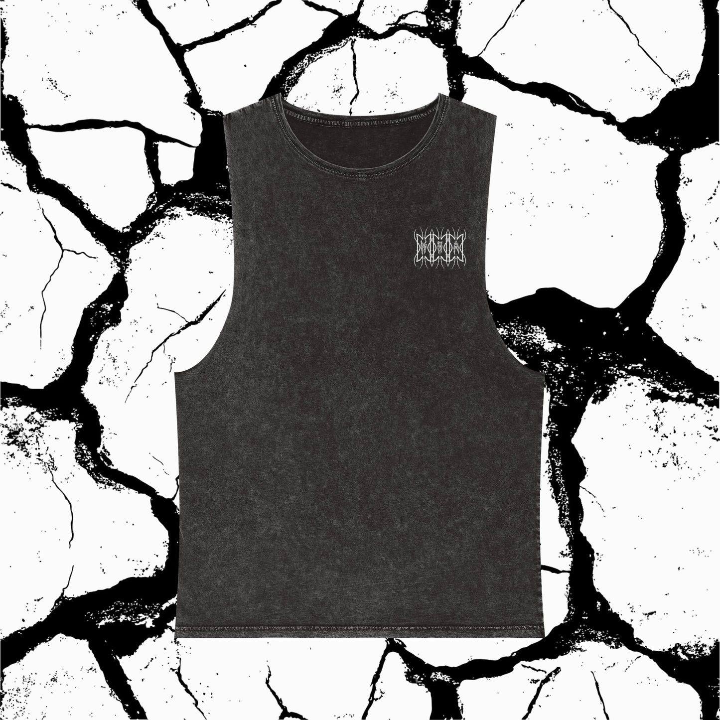 Stonewash Were Wolf Graphic Tank Top