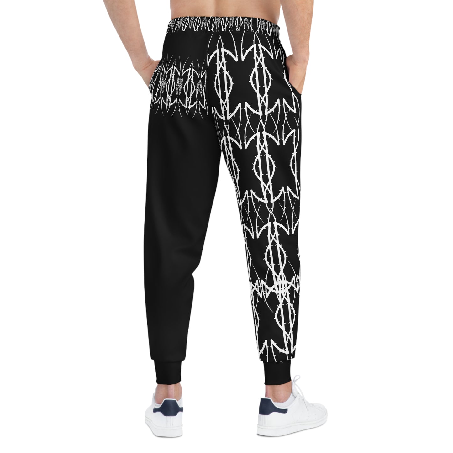 Alliance Black & White Graffiti Chain Athletic Joggers